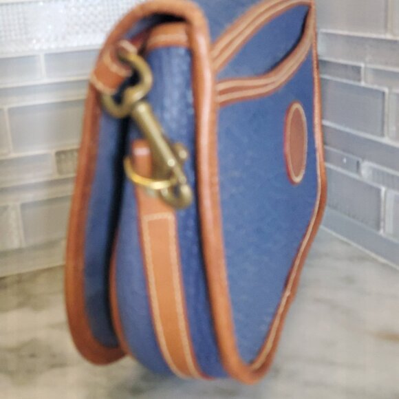 RARE Vintage Dooney and Bourke Saddle Bag 80's Pre-Tag Cadet Blue - Picture 7 of 17